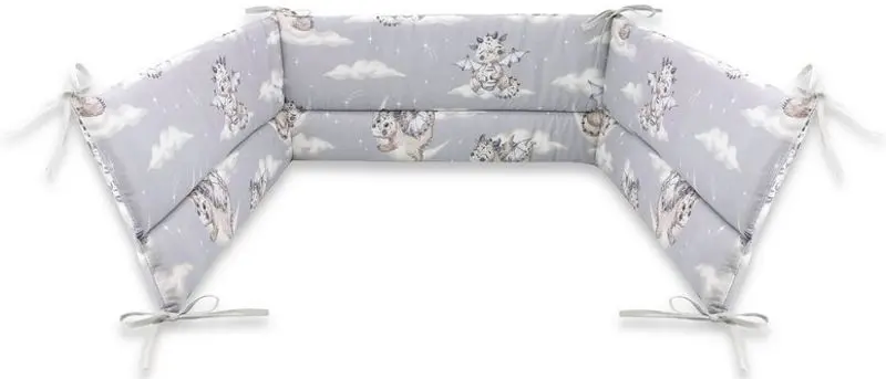 Bara de protectie pentru patut MimiNu Dragons (Gray)