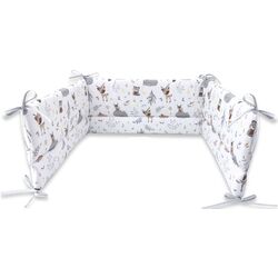 Bara de protectie pentru patut MimiNu Forest Friends (Grey/Beige)
