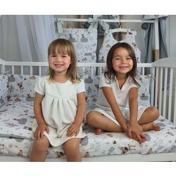 Бортик для детской кровати MimiNu Forest Friends (Grey/Beige) Thumb