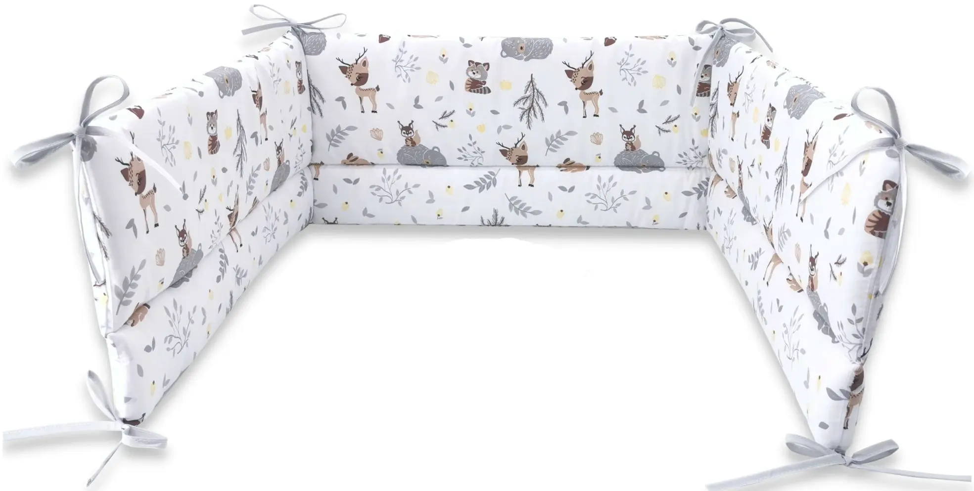 Бортик для детской кровати MimiNu Forest Friends (Grey/Beige)