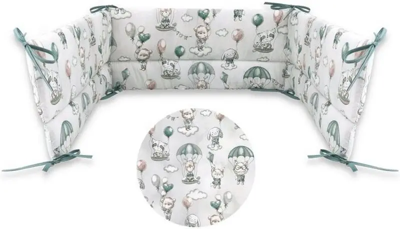 Bara de protectie pentru patut MimiNu Parachutes (Olive) - 2