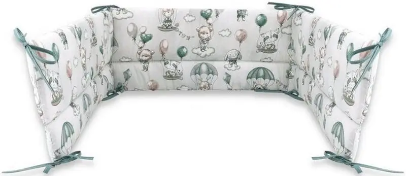 Bara de protectie pentru patut MimiNu Parachutes (Olive)