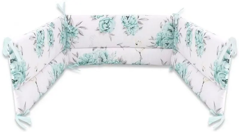 Bara de protectie pentru patut MimiNu Peonie (Mint)