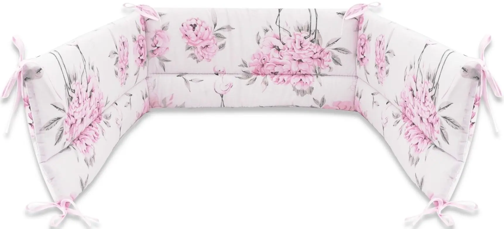 Bara de protectie pentru patut MimiNu Peonie (Pink)