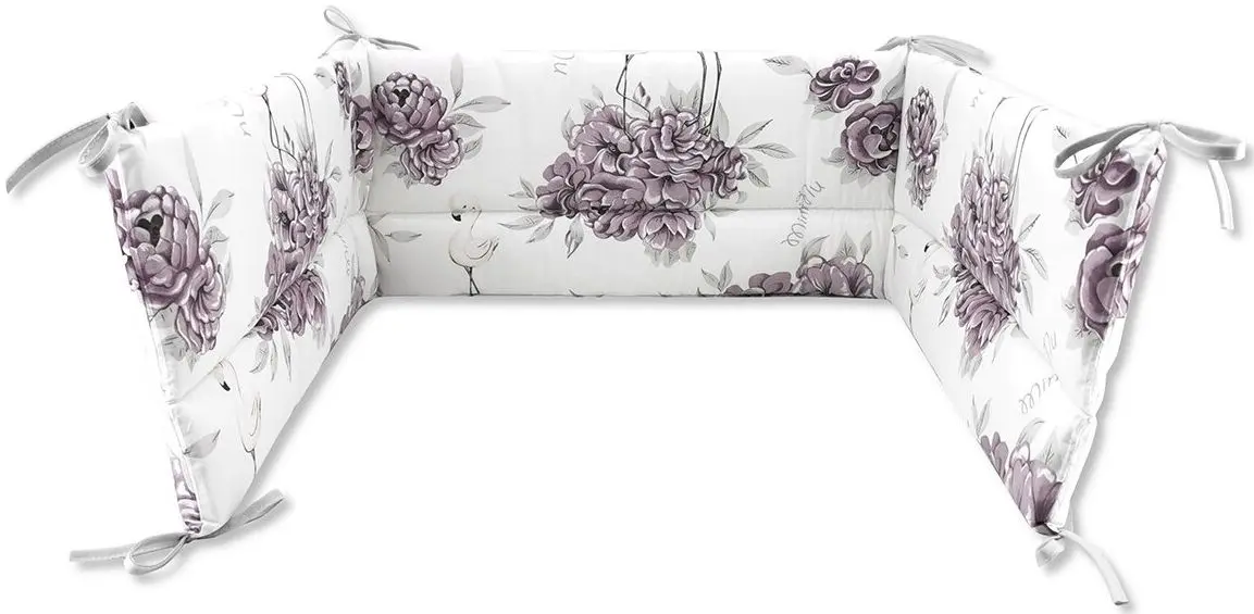 Bara de protectie pentru patut MimiNu Peonie (Plum)