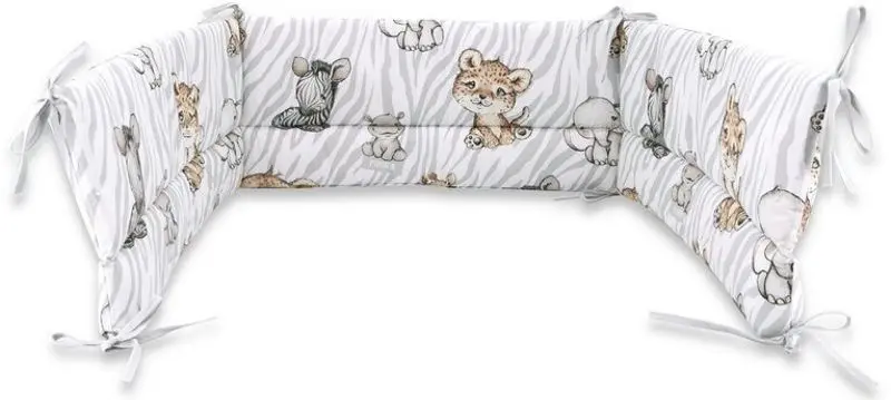 Bara de protectie pentru patut MimiNu Safari Natural (Gray)