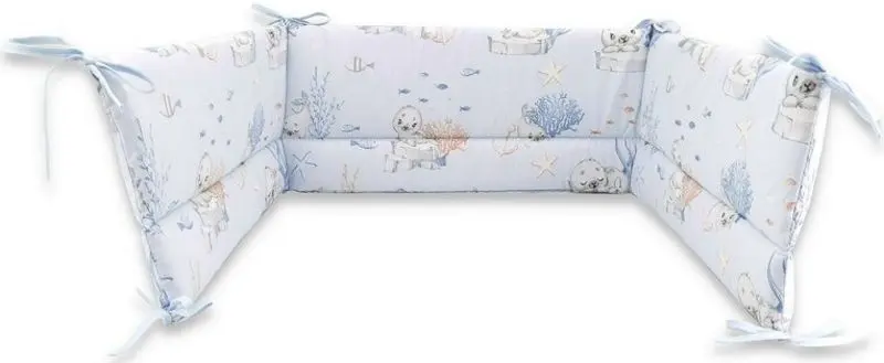 Bara de protectie pentru patut MimiNu Seals (Blue)
