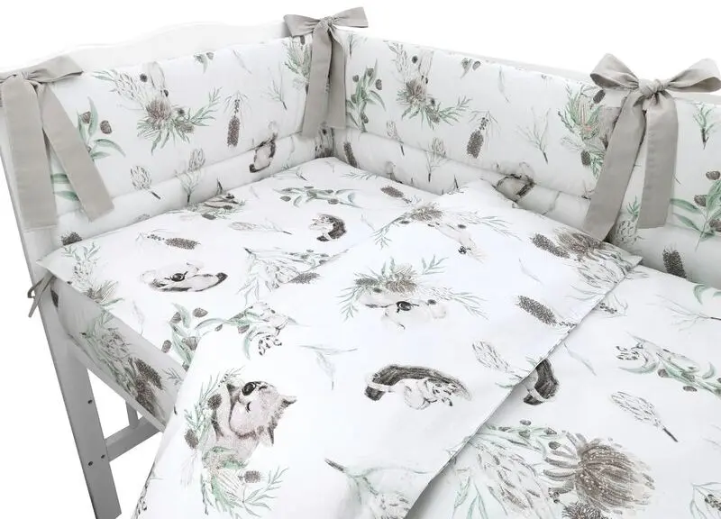 Lenjerie de pat pentru copii MimiNu Australian Animals (Beige/Grey) - 2
