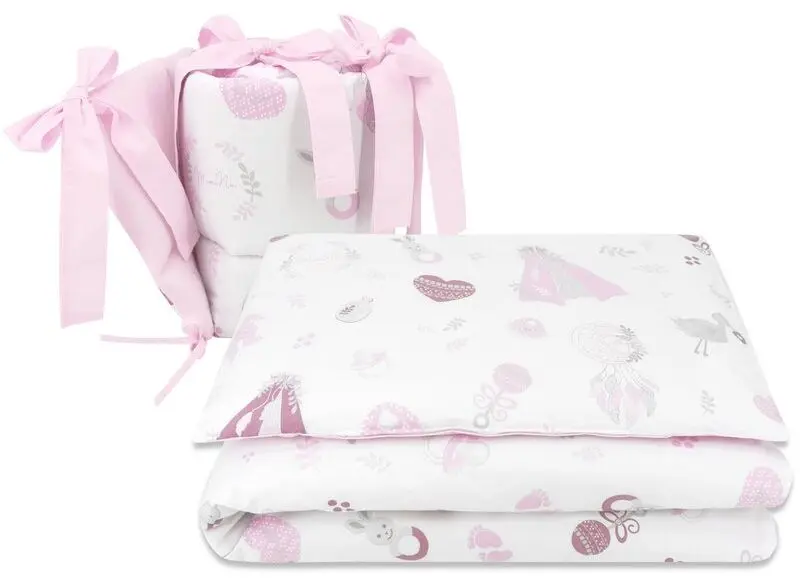 Lenjerie de pat pentru copii MimiNu Baby Shower (Pink)