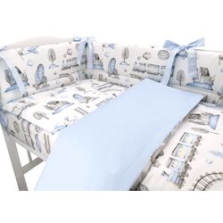 Lenjerie de pat pentru copii MimiNu Boys World (Blue) Thumb