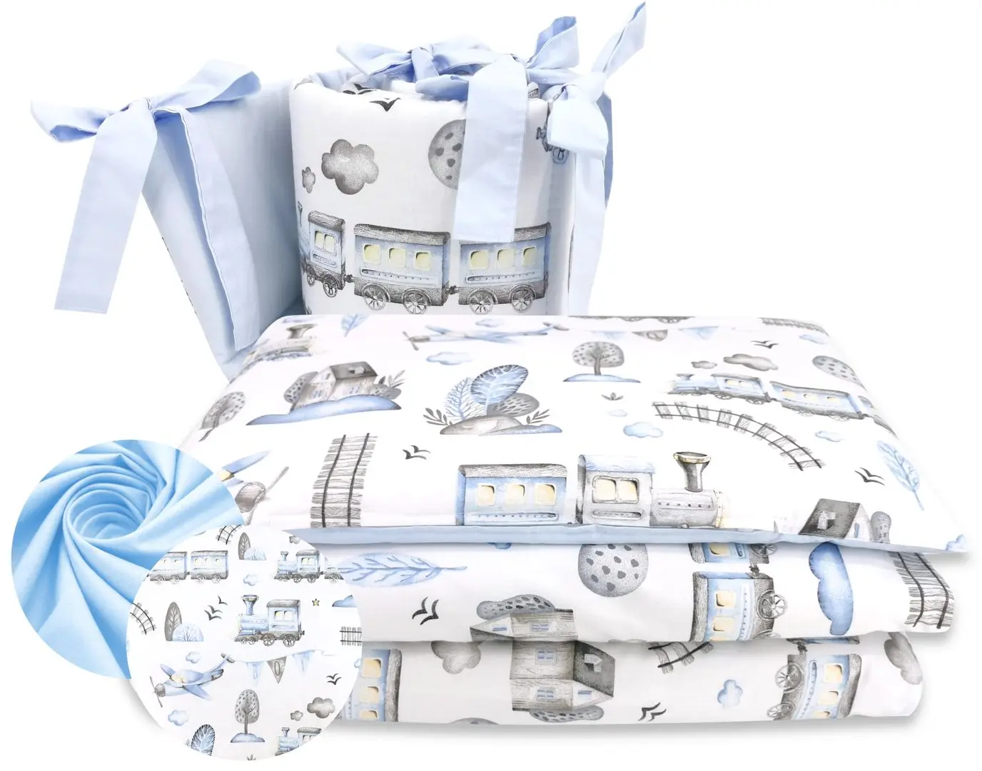 Lenjerie de pat pentru copii MimiNu Boys World (Blue)