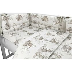 Lenjerie de pat pentru copii MimiNu Calm Forest din 3 piese (Beige) Thumb
