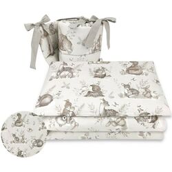 Lenjerie de pat pentru copii MimiNu Calm Forest din 3 piese (Beige)