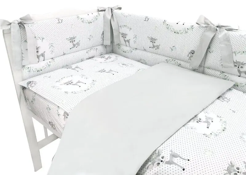 Lenjerie de pat pentru copii MimiNu Deer (Grey) - 2
