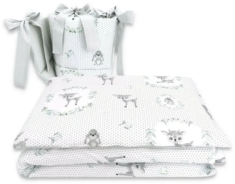 Lenjerie de pat pentru copii MimiNu Deer (Grey)