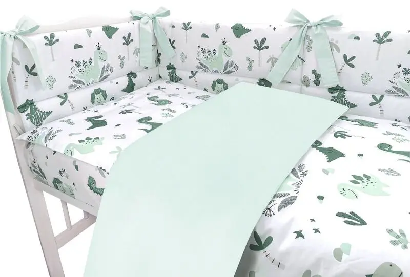 Lenjerie de pat pentru copii MimiNu Dino (Mint) - 2