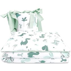 Lenjerie de pat pentru copii MimiNu Dino (Mint)