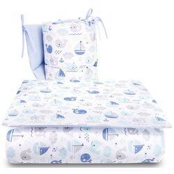 Lenjerie de pat pentru copii MimiNu Fish (Blue)