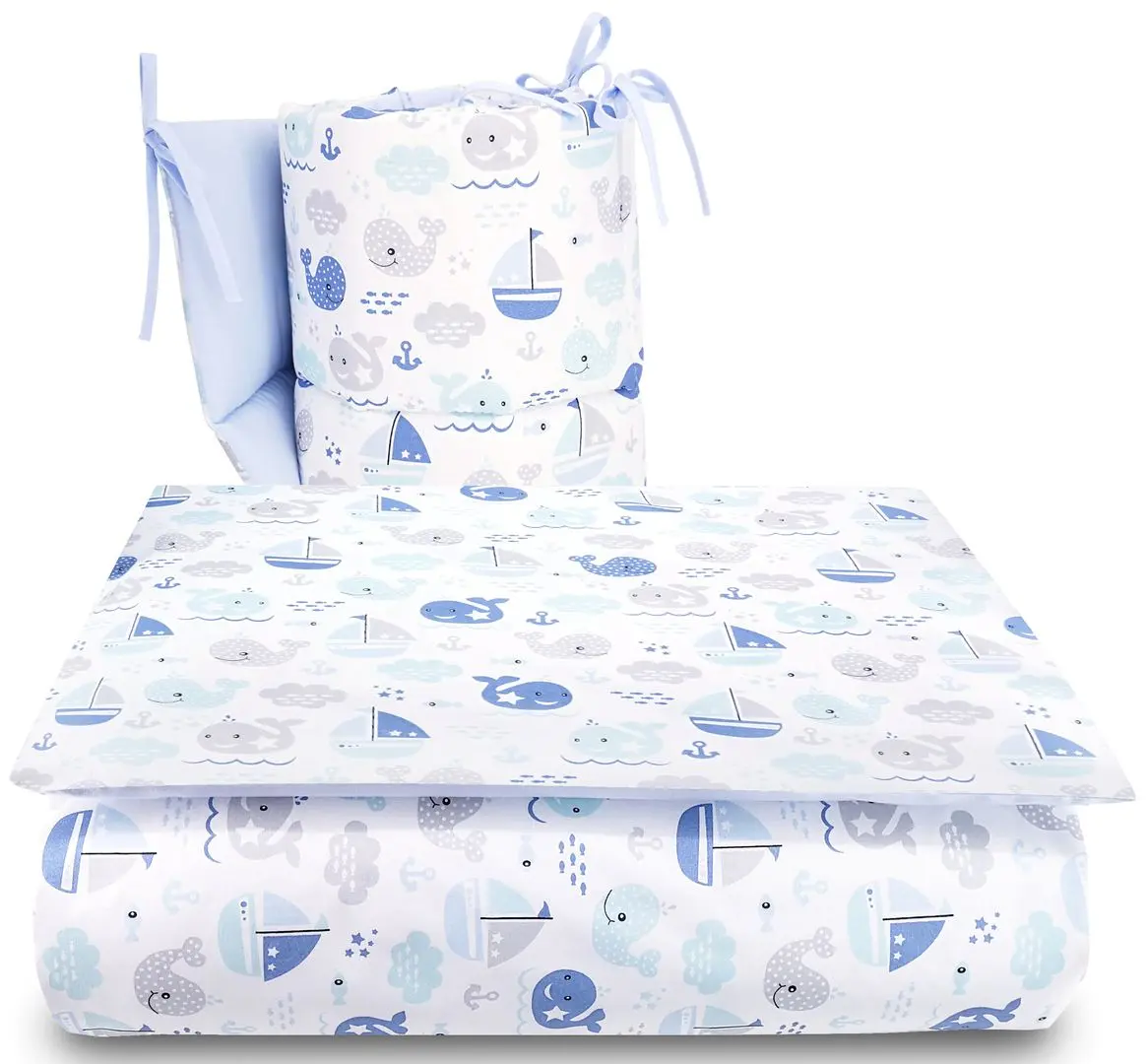 Lenjerie de pat pentru copii MimiNu Fish (Blue)