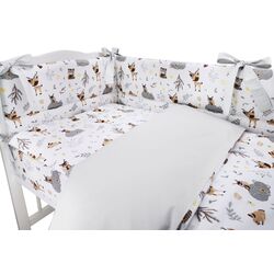 Lenjerie de pat pentru copii MimiNu Forest Friends (Grey/Beige) Thumb