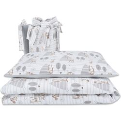 Lenjerie de pat pentru copii MimiNu Forest (Grey)