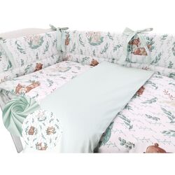 Lenjerie de pat pentru copii MimiNu Lulu Natural (Mint) Thumb
