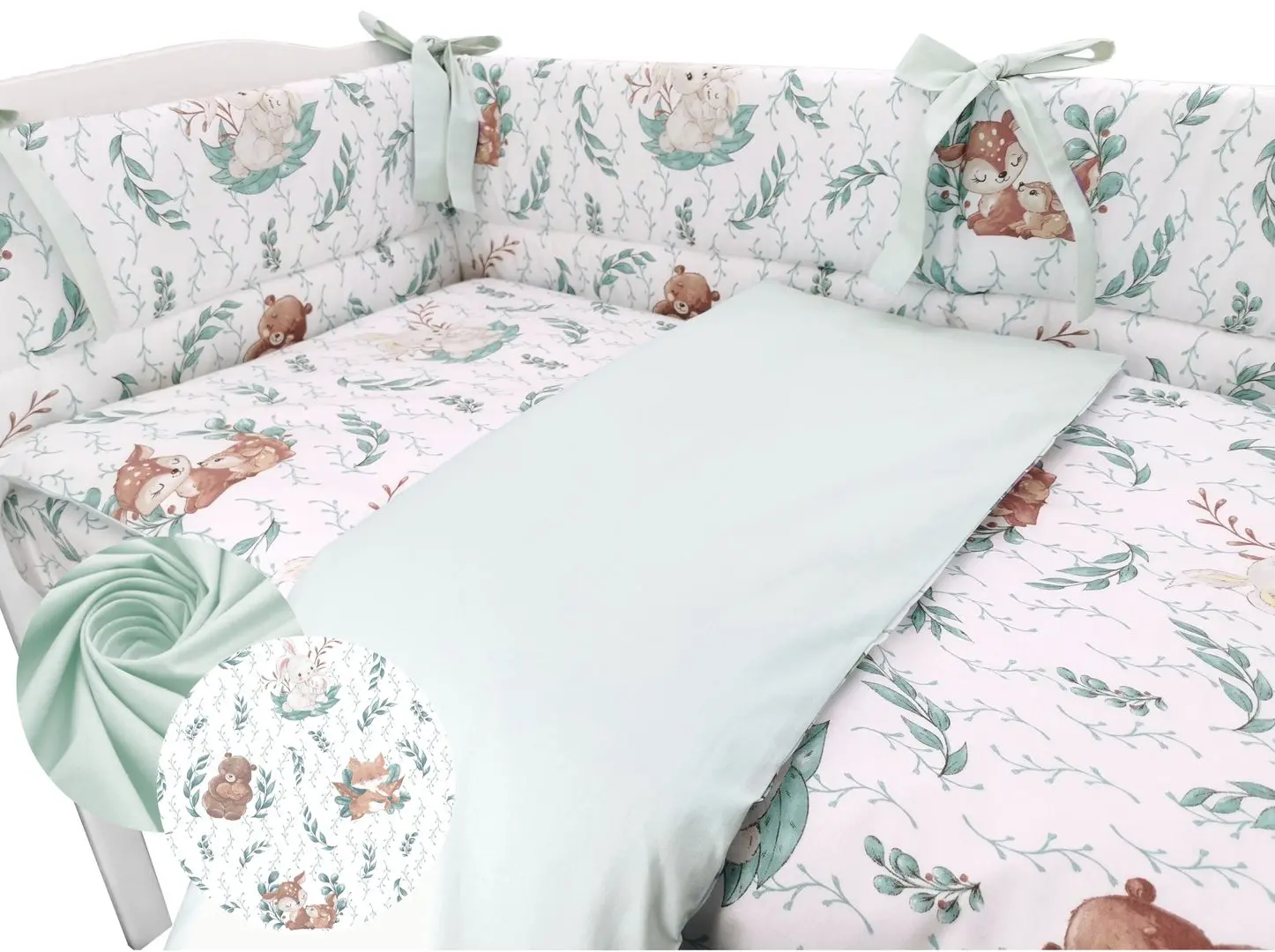 Lenjerie de pat pentru copii MimiNu Lulu Natural (Mint) - 2