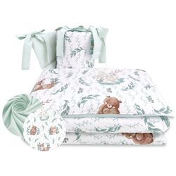 Lenjerie de pat pentru copii MimiNu Lulu Natural (Mint)