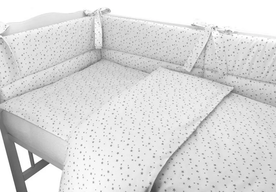 Lenjerie de pat pentru copii MimiNu Mini Stars 60x120 (Gray) - 2
