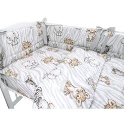 Lenjerie de pat pentru copii MimiNu Safari Natural (Grey) Thumb