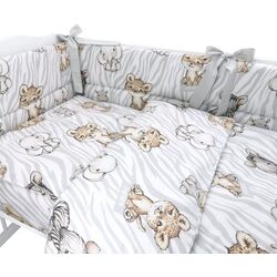 Lenjerie de pat pentru copii MimiNu Safari Natural din 8 piese (Gray) Thumb