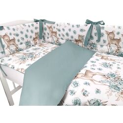 Lenjerie de pat pentru copii MimiNu Sweet Deer (Mint) Thumb