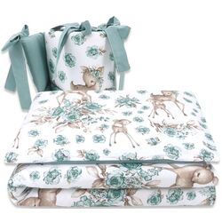 Lenjerie de pat pentru copii MimiNu Sweet Deer (Mint)