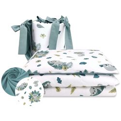 Lenjerie de pat pentru copii MimiNu Tropical Light (Dark Mint)