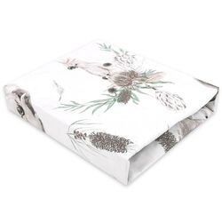 Cearsaf cu elastic MimiNu Australian Animals 70x140 (Beige)