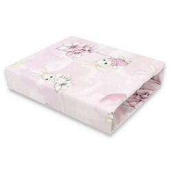 Cearsaf cu elastic MimiNu Awesome Bunnies 60x120 (Pink)