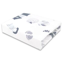 Cearsaf cu elastic MimiNu Baby Shower 60x120 (Blue)
