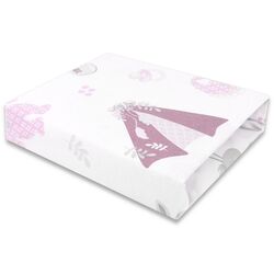Cearsaf cu elastic MimiNu Baby Shower 60x120 (Pink)