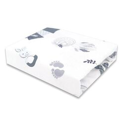Cearsaf cu elastic MimiNu Baby Shower 70x140 (Blue)