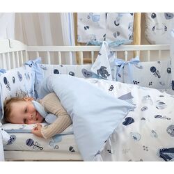 Cearsaf cu elastic MimiNu Baby Shower 70x140 (Blue) Thumb