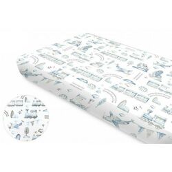 Cearsaf cu elastic MimiNu Boys World 60x120 (Blue/Gray) Thumb