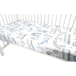 Cearsaf cu elastic MimiNu Boys World 60x120 (Blue/Gray) Thumb