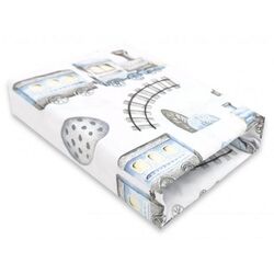 Cearsaf cu elastic MimiNu Boys World 60x120 (Blue/Gray)