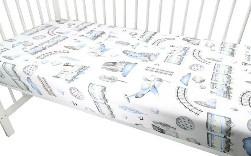 Cearsaf cu elastic MimiNu Boys World 70x140 (Blue/Gray) - 3