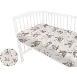 Cearsaf cu elastic MimiNu Calm Forest 60x120 (Beige) Thumb