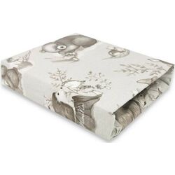 Cearsaf cu elastic MimiNu Calm Forest 60x120 (Beige)