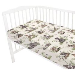 Cearsaf cu elastic MimiNu Calm Forest 60x120 (Natural) Thumb