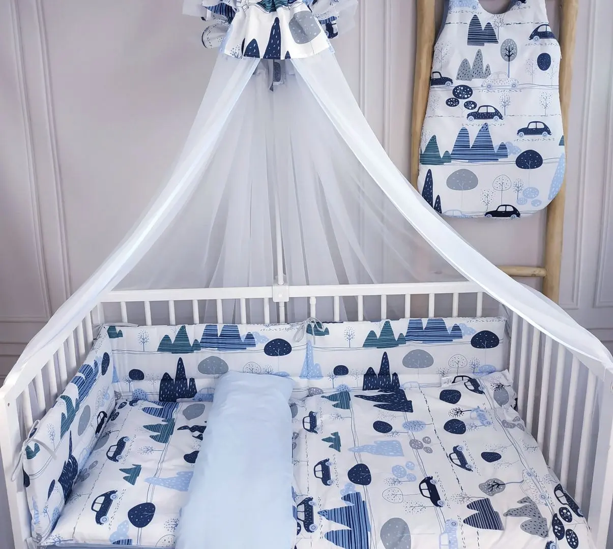 Cearsaf cu elastic MimiNu Childrens Journey 60x120 (Blue) - 3