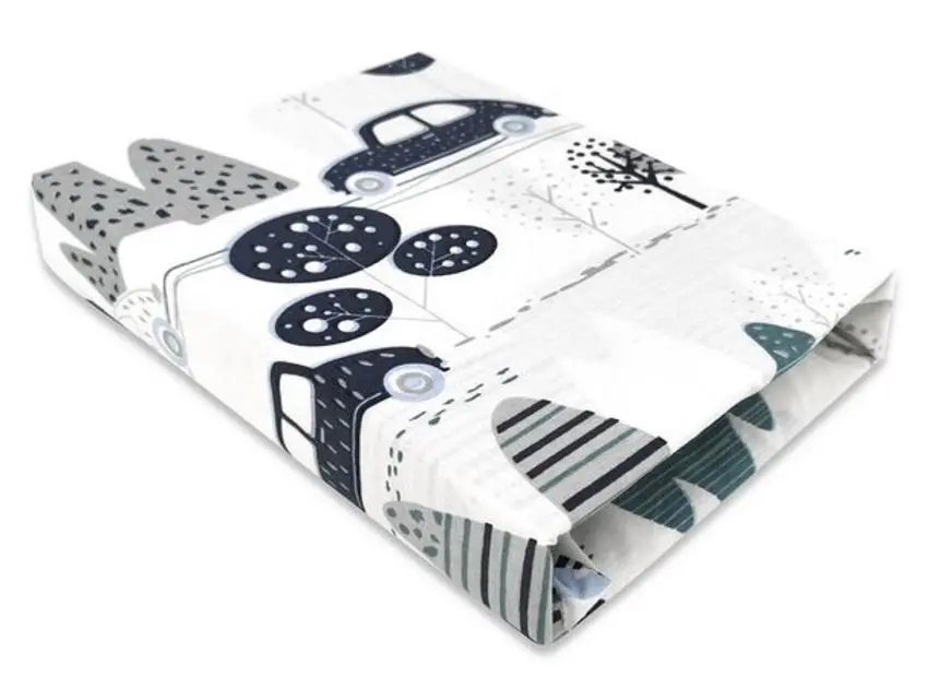 Cearsaf cu elastic MimiNu Childrens Journey 60x120 (Blue)