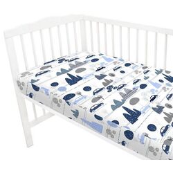 Cearsaf cu elastic MimiNu Childrens Journey 70x140 (Blue) Thumb